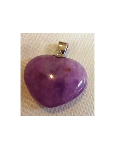 Pendentif coeur amethyste argent