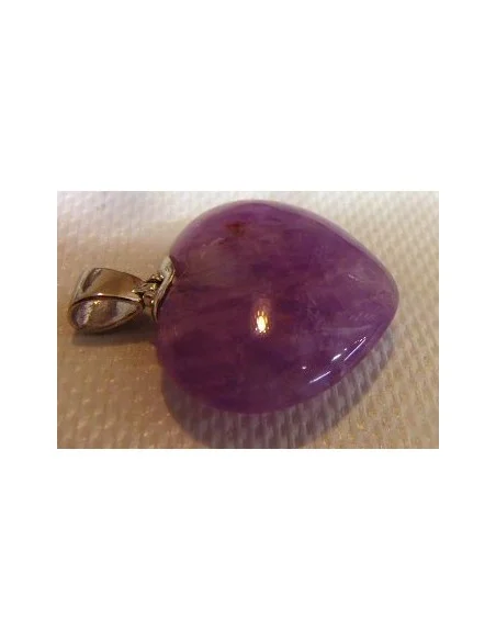 Pendentif coeur amethyste argent