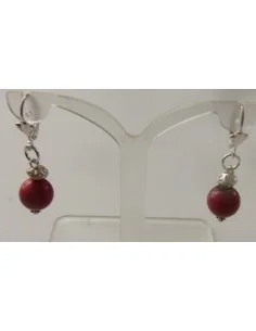 Boucles doreilles en corail rouge 10mm 2