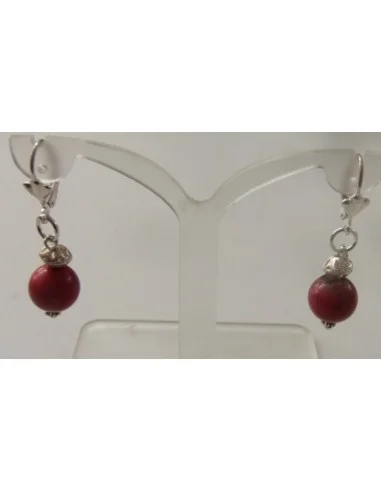 Boucles doreilles en corail rouge 10mm