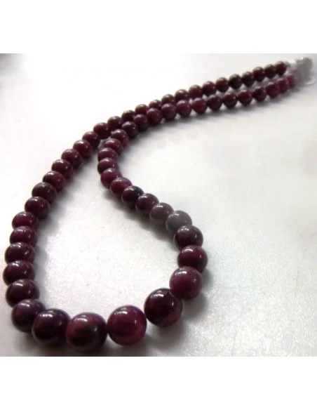 Collier Rubis boule 7 à 8mm