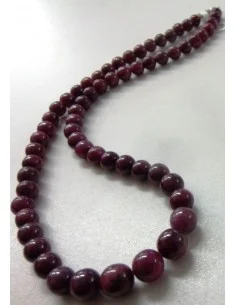 Collier Rubis boule 7 à 8mm 2