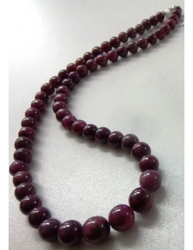 Collier Rubis boule 7 à 8mm