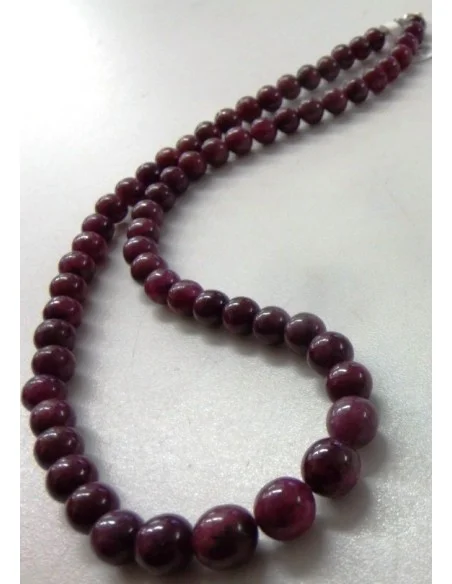 Collier Rubis boule 7 à 8mm