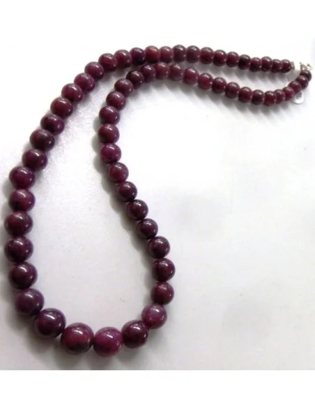 Collier Rubis boule 7 à 8mm
