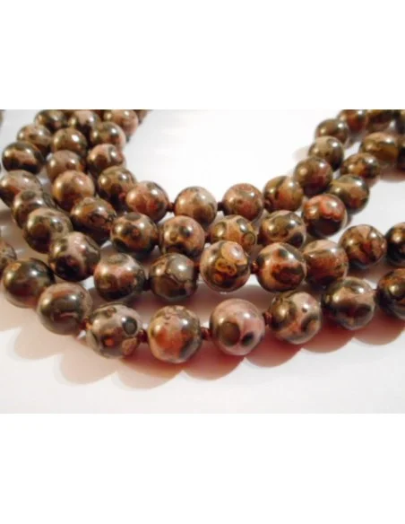 Collier jaspe leopard 82cm