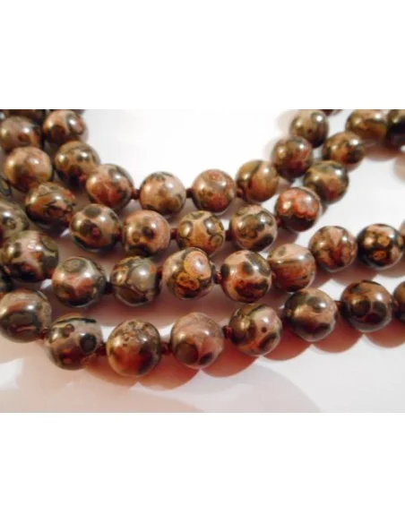 Collier jaspe leopard 82cm