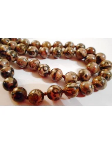 Collier jaspe leopard 82cm