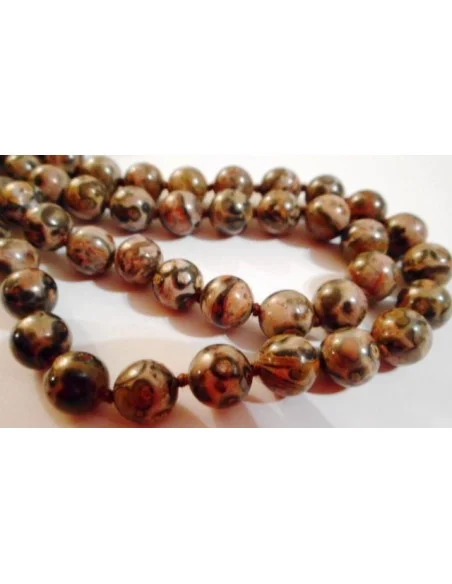 Collier jaspe leopard 82cm