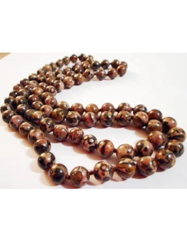 Collier jaspe leopard 82cm