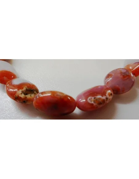 Calcedoine rouge bracelet ovale