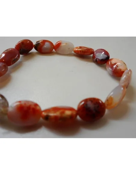 Calcedoine rouge bracelet ovale