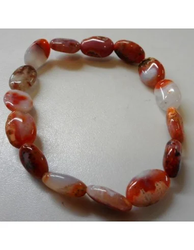 Calcedoine rouge bracelet ovale