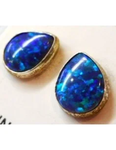 Opale noble indigo boucles oreilles pouce 2