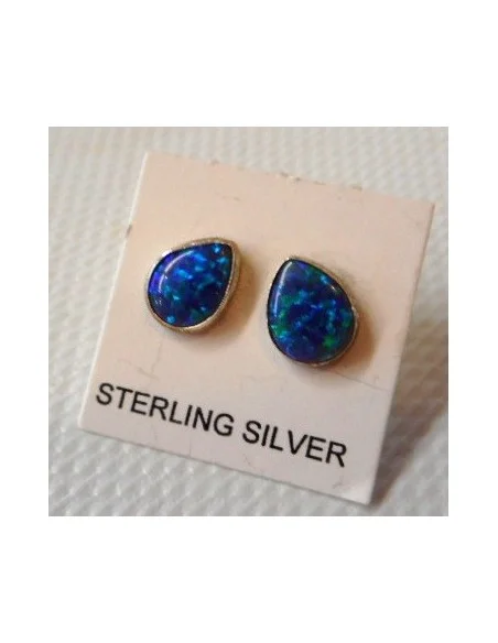 Opale noble indigo boucles oreilles pouce Opale noble indigo boucles oreilles pouce