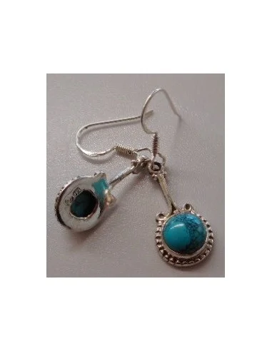 Boucles d'oreilles turquoise argent