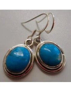 Chrysocolle boucles pendantes argent