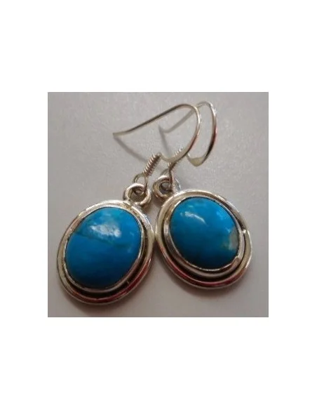 Chrysocolle boucles pendantes argent