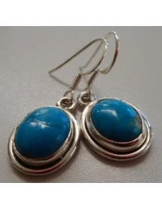 Chrysocolle boucles pendantes argent 2