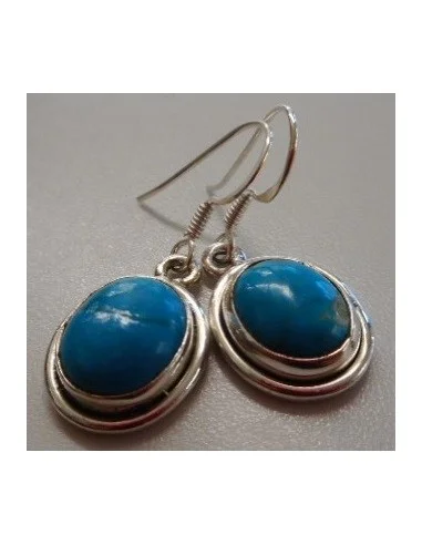 Chrysocolle boucles pendantes argent