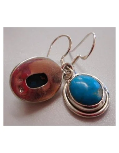 Chrysocolle boucles pendantes argent