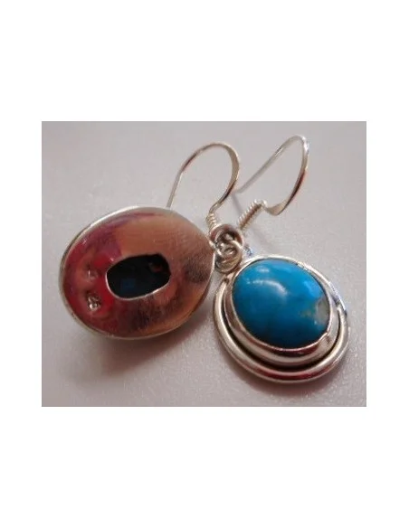 Chrysocolle boucles pendantes argent