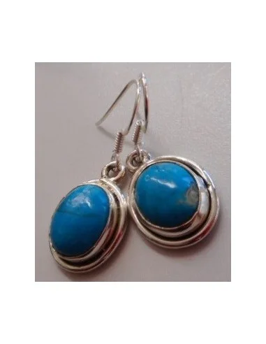 Chrysocolle boucles pendantes argent