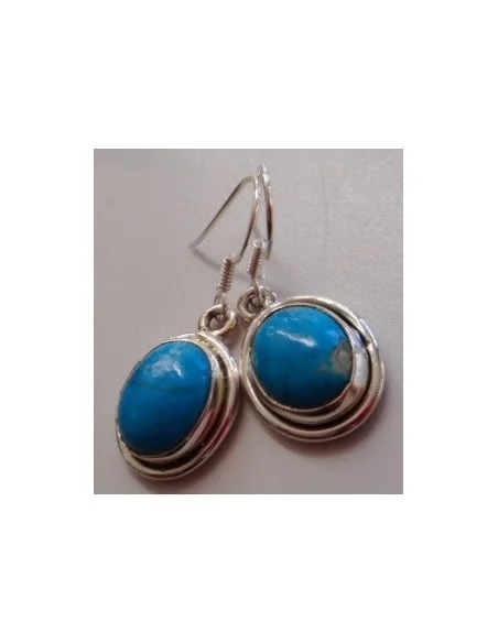 Chrysocolle boucles pendantes argent