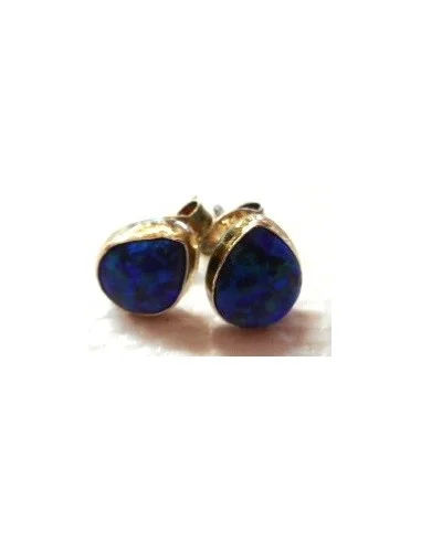 Opale noble indigo boucles oreilles pouce