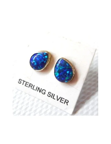 Opale noble indigo boucles oreilles pouce Opale noble indigo boucles oreilles pouce
