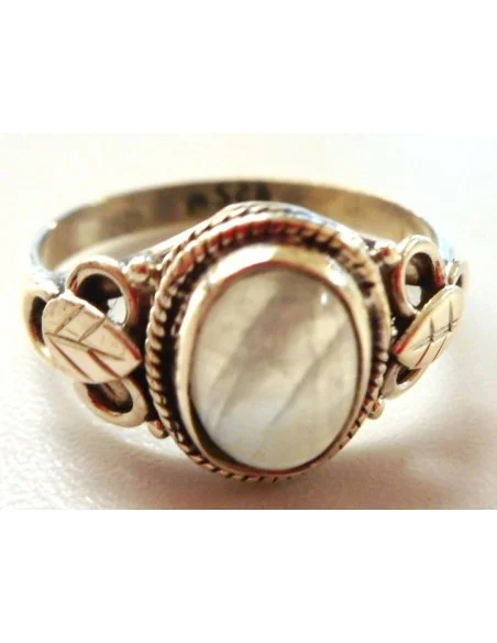Pierre de lune, bague argent 