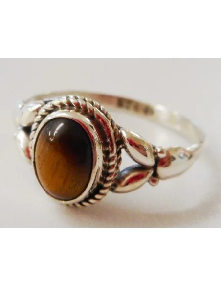 Bague oeil tigre argent