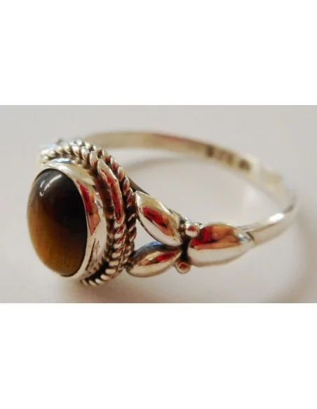 Bague oeil tigre argent
