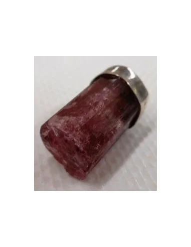 Tourmaline rose pendentif argent