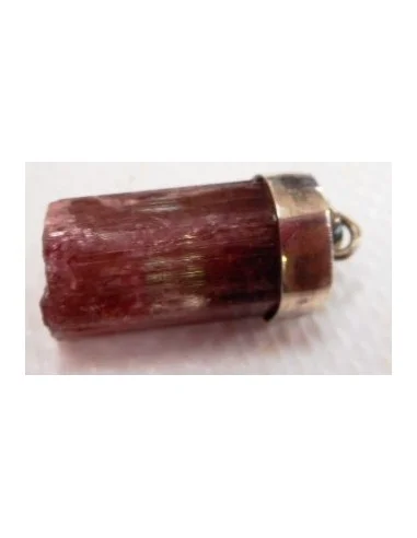 Tourmaline rose pendentif argent