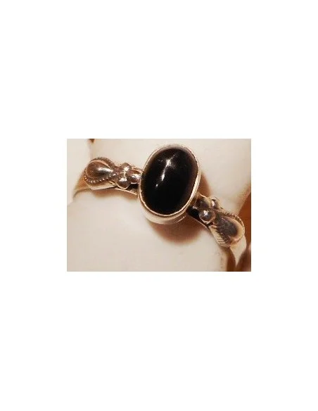 Saphir noir étoilé bague 