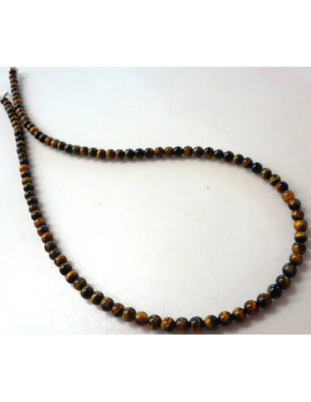 Collier Oeil de tigre 4mm Collier Oeil de tigre 4mm