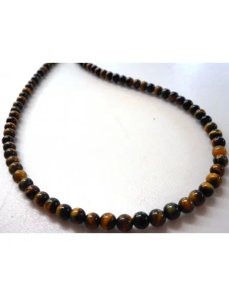 Collier Oeil de tigre 4mm Collier Oeil de tigre 4mm