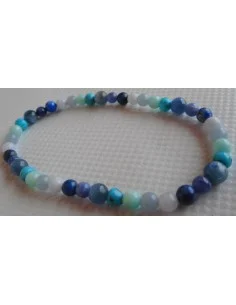 Bracelet pierres bleues 4mm 2