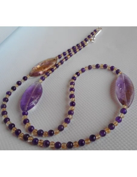 Collier ametrine, Amethyste et citrine
