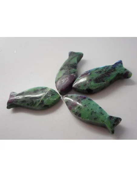 Pendentif  poisson Zoisite avec rubis