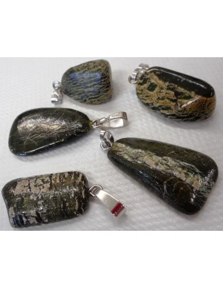 Serpentine oeil d'argent pendentif