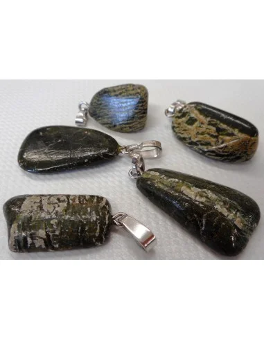 Serpentine oeil d'argent pendentif