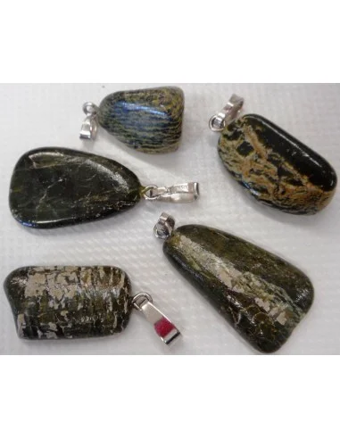 Serpentine oeil d'argent pendentif