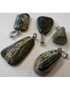Serpentine oeil d'argent pendentif