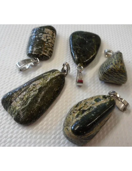 Serpentine oeil d'argent pendentif