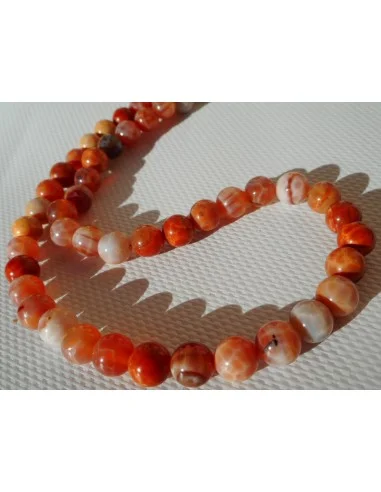 Agate de feu collier 8mm