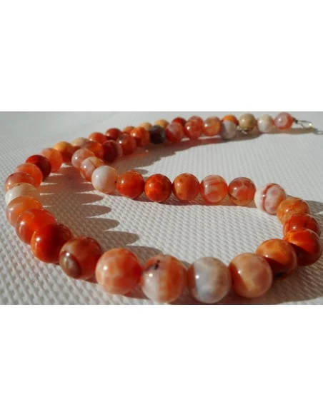 Agate de feu collier 8mm