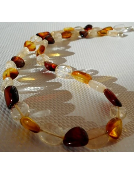 Collier  citrine, ambre