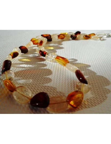Collier  citrine, ambre